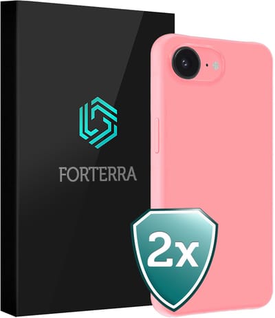 Hoesje 2 Stuks - Geschikt voor Apple iPhone 16e - Sterk & Shockproof - Back Cover - Case Siliconen - Telefoon Hoes - Lichtroze