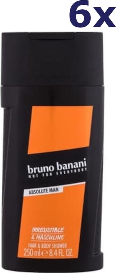 Bruno Banani 2 in 1 Douchegel Absolute Man - Voordeelverpakking 5 x 250 ml