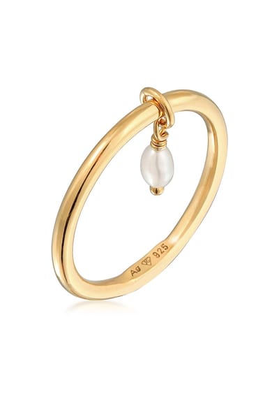 Elli - Ring - Dames Basis Stapel met zoetwater gekweekte parel in 925 Sterling Zilver - Dames