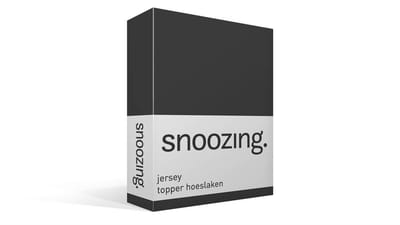 Snoozing Jersey - Topper Hoeslaken - 100% gebreide katoen - 70x200 cm - Antraciet