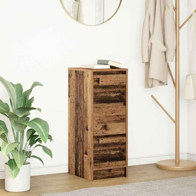 vidaXL - Dressoir - 29,5x34x76 - cm - bewerkt - hout - oud - houtkleurig