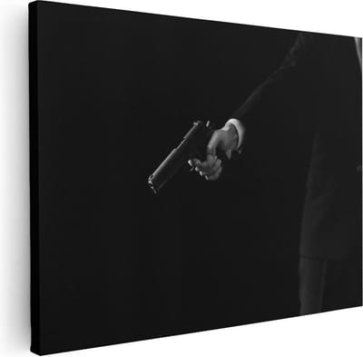 Artaza Canvas Schilderij Maffia - 40x30 cm - Klein - Muurdecoratie Mancave - Wanddecoratie Gangster - Kamer Accessoires