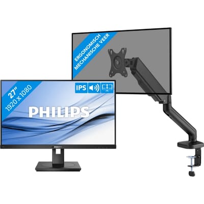 Philips 272B1G/00 + BlueBuilt Monitorarm Gasveer voor 1 Monitor