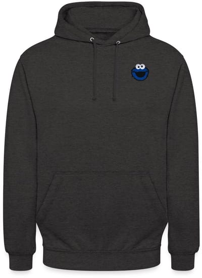 Sesamstraat Koekiemonster Borduurwerk Borstafdruk Hoodie Unisex