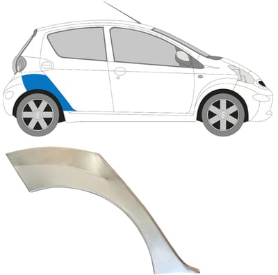 Reparatiepaneel achterspatbord voor Toyota Aygo 2005-2012 / Rechts
