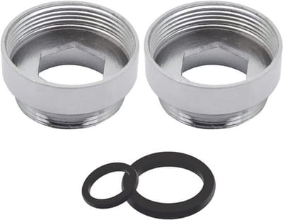 Kraanadapter van robuust massief metaal met 24 mm bus en 22 mm stekker, ideaal voor waterzuiveraars en eenvoudige aansluiting van beluchters