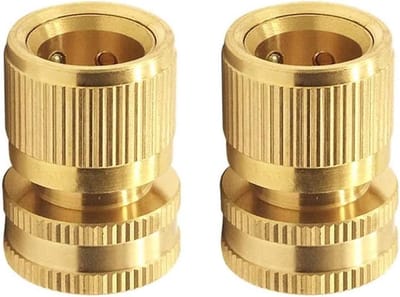 2 Stuks Messing Snelle Aansluitingen voor Tuinslangen, 3/4 Inch Koppelingen voor Thuisgebruik en Tuinonderhoud
