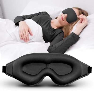 Oneay 3D slaapmasker – Ultrazacht en huidvriendelijk oogmasker – 100% lichtdicht – Comfortabel slaapmasker met drukvrije pasvorm – Geschikt voor wimperextensions, reizen, slapen en ontspanning - Zwart