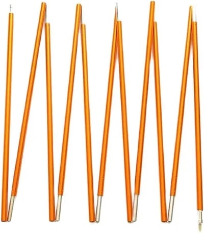 Tentstokken set - Reserve stokken - Kamperen buiten - Lichtgewicht aluminium - 400 cm - Zwart