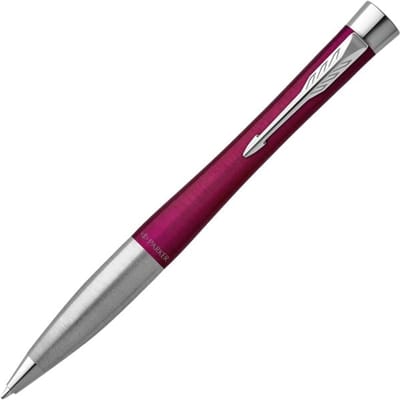 Parker Urban Twist balpen | levendig magenta met chromen trim | medium punt blauwe inktvulling | geschenkdoos