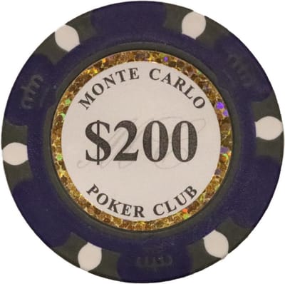 Poker fiches - Poker - Poker set - 25 stuks - Poker chip met waarde 200 - Monte Carlo poker chip - Fiches - Poker chip - Klei fiches - Cave & Garden