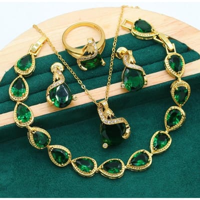 Best verkopende sieraden in Europa en de Verenigde Staten Zirkonia Armbanden Oorbellen Ringen Sieradenset 9 yards
