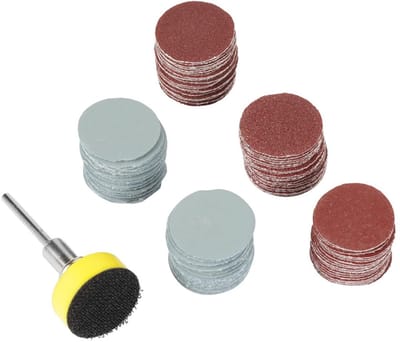 Dailygoods- Schuurschijven 100 Stuks - Schuurschijven 25mm - Schuurpapier Set - Aluminiumoxide - Loop-Schuurpad - Diverse Korrelgroottes