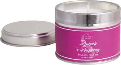Geurkaars in Blik - Paraffine Wax - Framboos & Katoen Geur - Zilveren/Roze Look