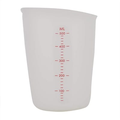 JHUBERS- Siliconen Maatbeker 250ml/500ml - Transparant - Duurzaam - Zacht - Nauwkeurige Meting - Handig voor Bakken/Cocktails - Meetbeker