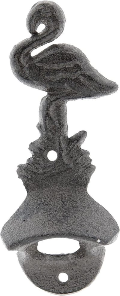 Clayre & Eef Flesopener 7x4x16 cm Bruin IJzer Flamingo
