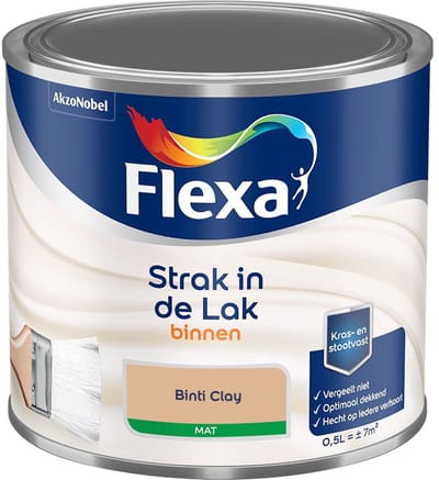 Flexa - Strak In De Lak Binnenlak Mat - Binti Clay - Mengverf - 500 Ml