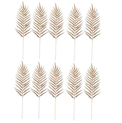 Goudkleurig droogboeket wilgenblad decoratie kunsttakken woondecoratie nep bladeren herbruikbare botanische decoratie 10 stuks