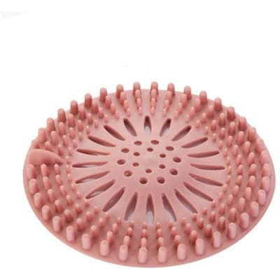 Bouchon de vidange de douche en silicone durable, attrape-cheveux, filtre d'évier pour cuisine, salle de bain, baignoire beige
