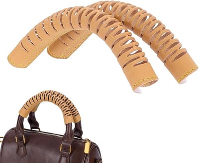 Leren Handvat Beschermers voor Tassen - 2 Stuks, 5.5x2.5 inch, Oranje, Ideaal voor Schoudertassen, Handtassen en Winkeltassen
