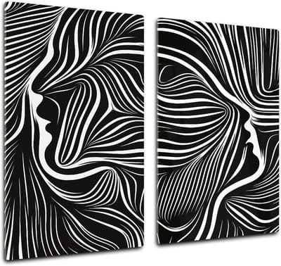 Glazen Kookplaatafdekking - Keukenbord Werkbladbeschermer - Koken & Snijden - Breukvast Gehard Glas - 2x 30x52 cm - Human soul