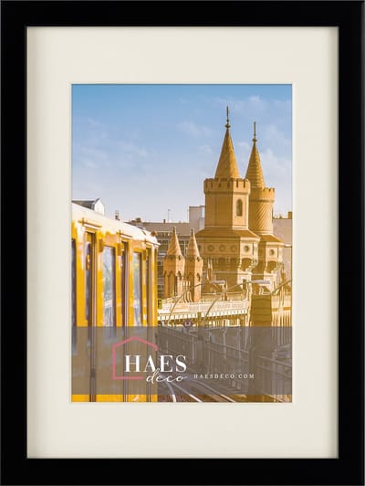 HAES DECO - Fotolijst Berlin zwart met passepartout voor foto formaat 9x13 en 13x18 - SP12118