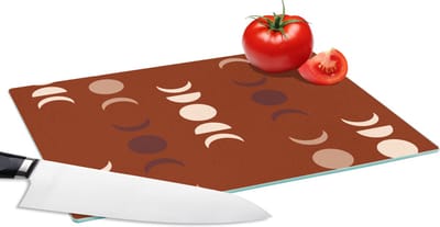 Glazen Snijplank - 28x20 - Maan - Rood - Patroon - Snijplanken Glas