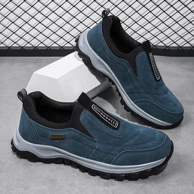 Heren Antislip Casual Sportschoenen Slijtvaste Wandelschoenen Outdoor Mode Comfortabele Platte Wandelschoenen voor Heren 43 blauw