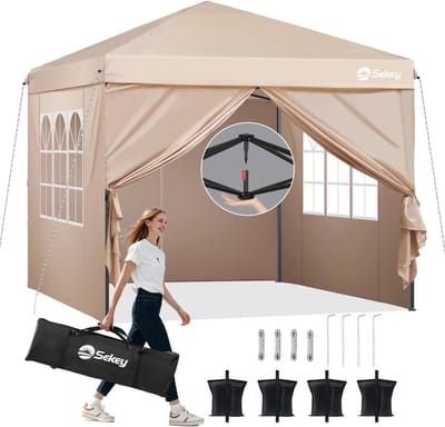 Opvouwbaar Paviljoen 3x3 Meter met Zijpanelen – Waterdicht en Winterbestendig voor Evenementen, Festivals en Picknicks