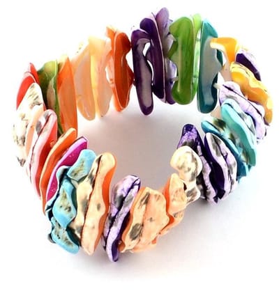 Schelpen armband Mexico - Zhen Zhu - multi color - elastisch - sieraden zakje - cadeau voor haar - kerst cadeau - Moederdag cadeau