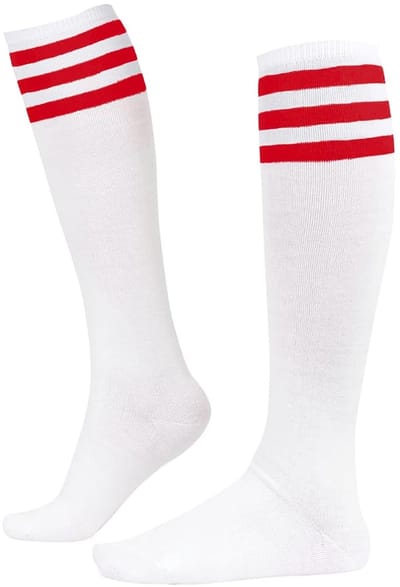 Allecto - Klassieke damessokken - Cheerleader-kostuum - Knielengte - Sportsokken met drie strepen - Comfortabel en trendy - Perfect voor sport en v...