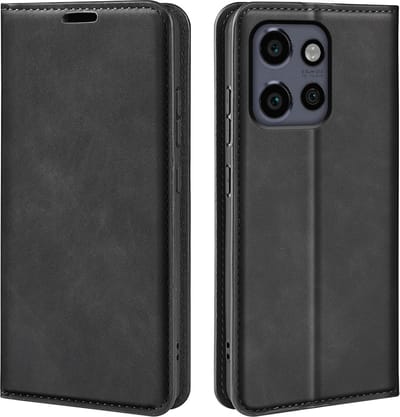 MobyDefend Hoesje - Geschikt voor Motorola Edge 50 Neo / Edge 60 Neo - Luxe Wallet Bookcase (Magnetische Sluiting) - Zwart