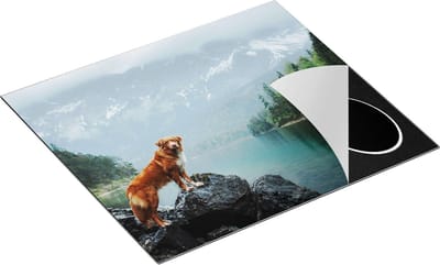 Chefcare Inductie Beschermer Retriever Hond bij het Water in de Bergen - 60x50 cm - Afdekplaat Inductie - Kookplaat Beschermer - Inductie Mat