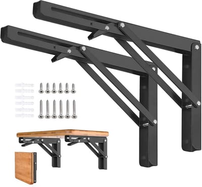Opvouwbare Plankbeugels 18 Inch - 2 Stuks - Heavy Duty Inklapbare Wandbeugels voor Planken, Garage, Kleding en Planten
