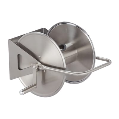 tuinslanghaspel rvs - muurhaspel zonder slang - voor 40 meter tuinslang - zilver