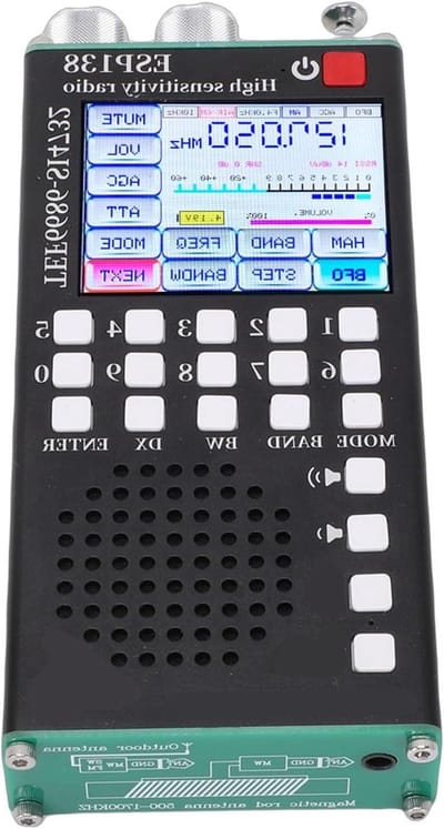 Volledig Band Radio - AM FM Ontvanger - Luisteren naar Zenders - Dual Systeem SI4732 - 2.4 Inch Touchscreen - Zilver