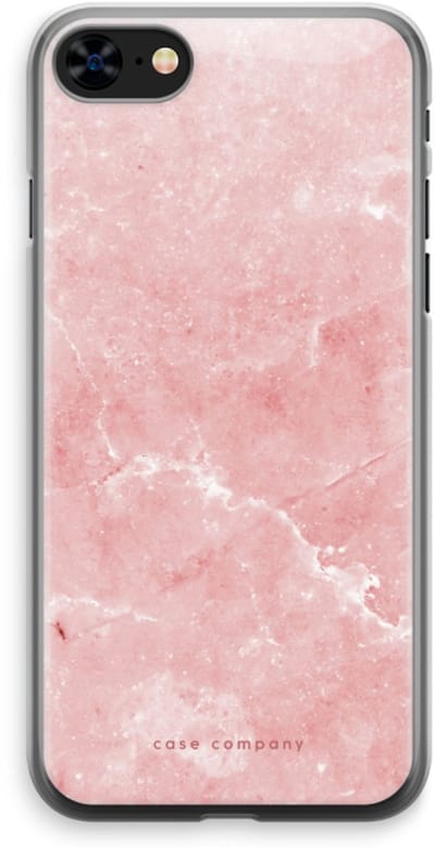 Case Company® - Hoesje geschikt voor iPhone 8 hoesje - Roze marmer - Soft Cover Telefoonhoesje - Bescherming aan alle Kanten en Schermrand