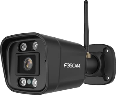 Foscam V5P Beveiligingscamera - 3K/5MP dual-band WiFi camera met geluid- en lichtalarm - Zwart