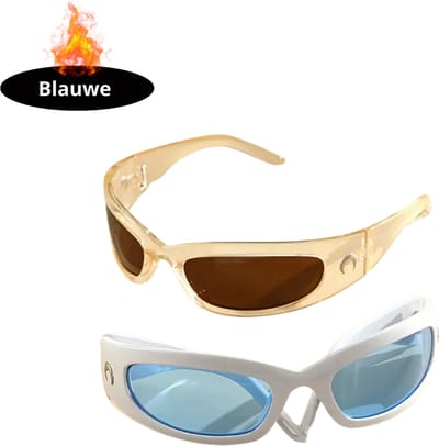 Bovista - Festival Bril - Rave - Space - Techno - Freaky Glasses - Heren - Dames - Zonnebril - Transparant + Wit
