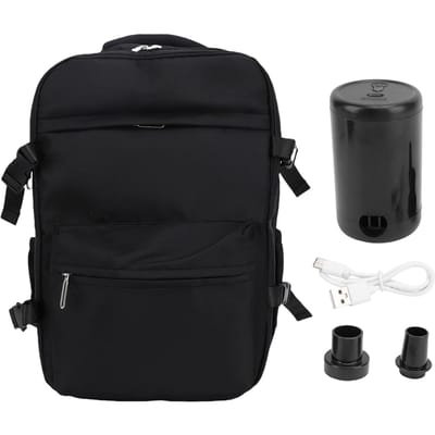Stofzuiger Rugzak 27L Grote Capaciteit Waterdicht 180 Graden Opening Compressie Rugzak met Pomp black