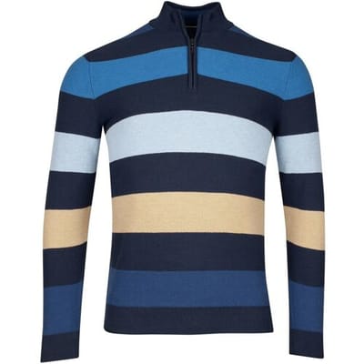 Baileys Trui Half Zip Two-Tone Yarn Dyed Stripes Bright Cobalt / male