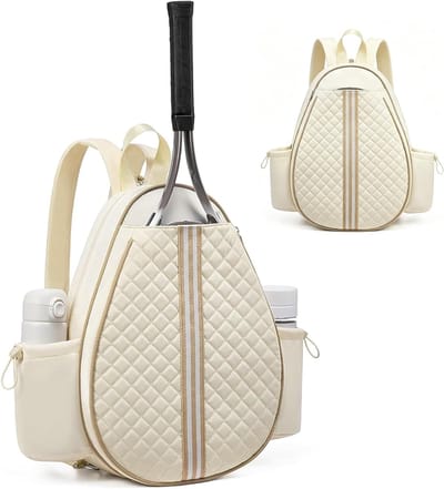 Tennisrugzak voor dames en heren, ruime tennistas met vakken voor 2 tennisrackets en accessoires