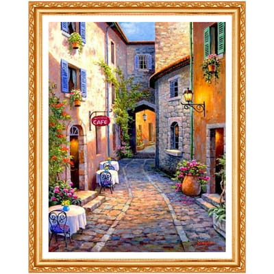 Diamant borduurwerk landschap schilderij kruissteek volledige boor diamant handwerkpakketten Home Decor 20X30CM gray