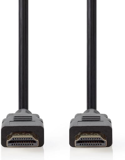 Nedis Premium High Speed ​​HDMI-Kabel met Ethernet - HDMI Connector - HDMI Connector - 4K@60Hz - 18 Gbps - 1.00 m - Rond - PVC - Zwart - Envelop