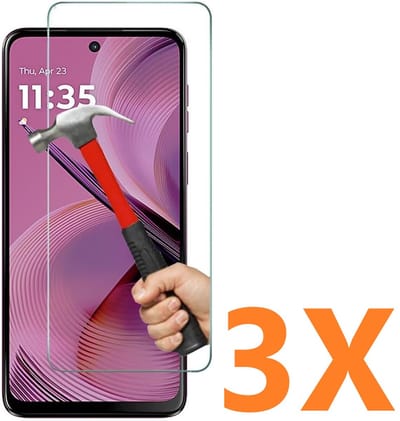 Screenprotector Glas - Tempered Glass Screen Protector Geschikt voor: Motorola Moto G55 5G - 3x