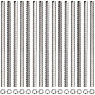 Dailygoods- Schroefdraadstang compleet - Roestvrijstalen Schroefdraadschroeven - M5 x 200 mm - 15 Zeskantmoeren - Duurzaam - Corrosiebestendig - Schroefset