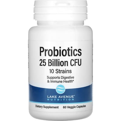 Probiotica met Lactobacillus acidophilus, Bifidobacterium lactis, Lactobacillus plantarum en Lactobacillus casei, 10 Stammen Mix, 25 Miljard KVE,