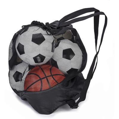 Sacs de football pour friandises, sac en maille de basket-ball pour entraîneurs de grande capacité S gray