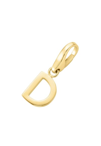 Gouden (verguld) bedel | Letter D | Giorgio Martello | 925 Zilver