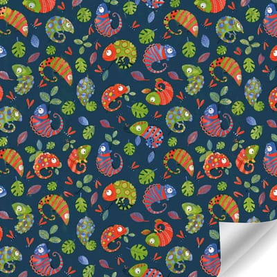 Papierrol Cadeaupapier – Kameleon – 50 cm x 100 m – Donkerblauw Inpakpapier – Duurzaam & Recyclebaar